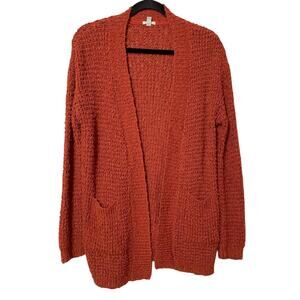 Ecote Urban Outfitters Orange Chunky Knit Open Front Cardigan Sweater Womens S